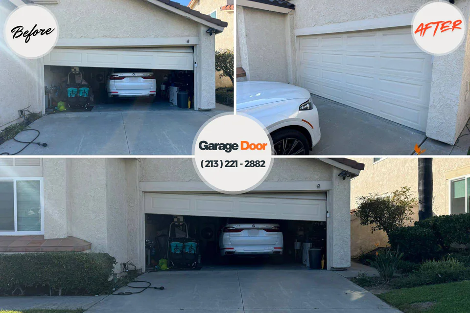 Before and after: garage door repair Twin Grove, IL